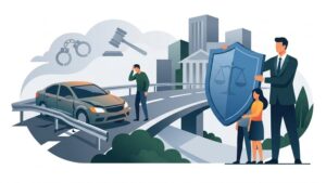 Иллюстрация к статье о защите прав и уголовных рисках при ДТП с пострадавшими